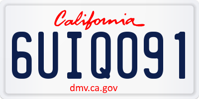 CA license plate 6UIQ091