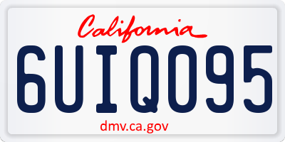 CA license plate 6UIQ095