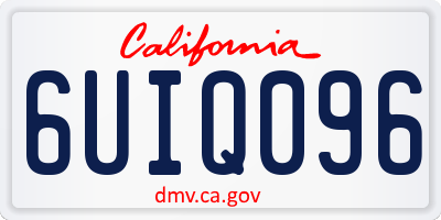 CA license plate 6UIQ096