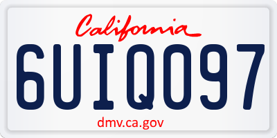 CA license plate 6UIQ097