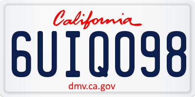 CA license plate 6UIQ098