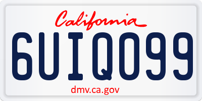 CA license plate 6UIQ099