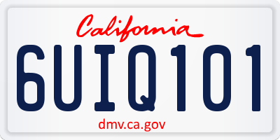 CA license plate 6UIQ101