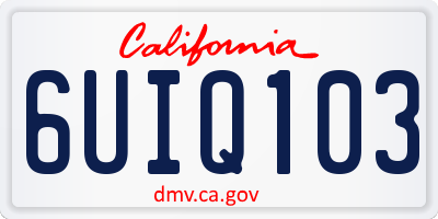 CA license plate 6UIQ103