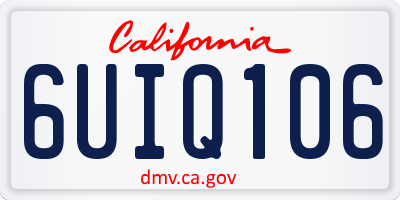 CA license plate 6UIQ106