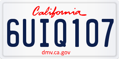 CA license plate 6UIQ107