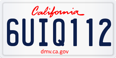 CA license plate 6UIQ112