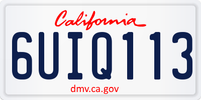 CA license plate 6UIQ113
