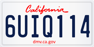 CA license plate 6UIQ114