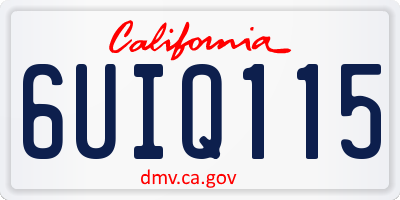 CA license plate 6UIQ115