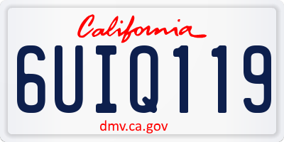 CA license plate 6UIQ119