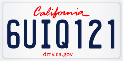 CA license plate 6UIQ121