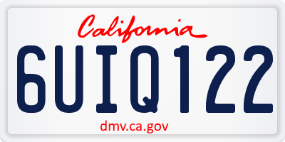 CA license plate 6UIQ122