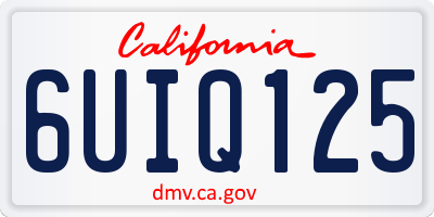 CA license plate 6UIQ125