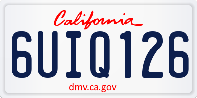 CA license plate 6UIQ126