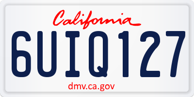 CA license plate 6UIQ127