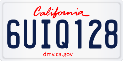CA license plate 6UIQ128