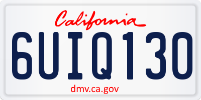 CA license plate 6UIQ130