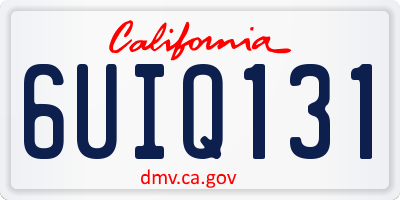 CA license plate 6UIQ131