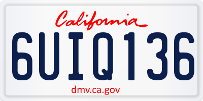 CA license plate 6UIQ136