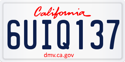 CA license plate 6UIQ137