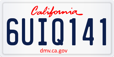 CA license plate 6UIQ141