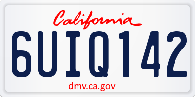 CA license plate 6UIQ142