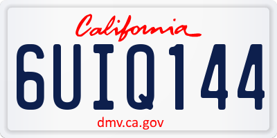 CA license plate 6UIQ144