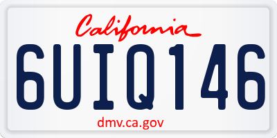 CA license plate 6UIQ146