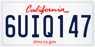 CA license plate 6UIQ147