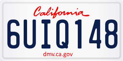 CA license plate 6UIQ148