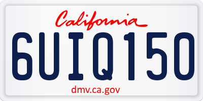 CA license plate 6UIQ150