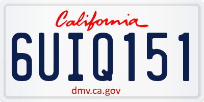 CA license plate 6UIQ151