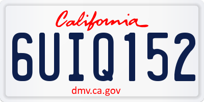 CA license plate 6UIQ152