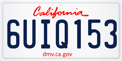 CA license plate 6UIQ153