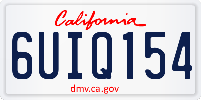CA license plate 6UIQ154