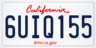 CA license plate 6UIQ155