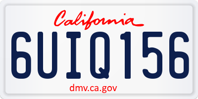 CA license plate 6UIQ156