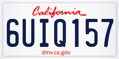 CA license plate 6UIQ157