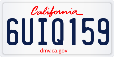 CA license plate 6UIQ159