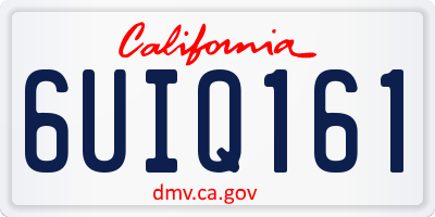 CA license plate 6UIQ161