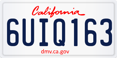 CA license plate 6UIQ163