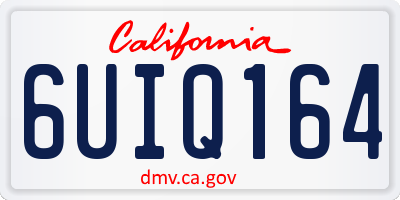 CA license plate 6UIQ164
