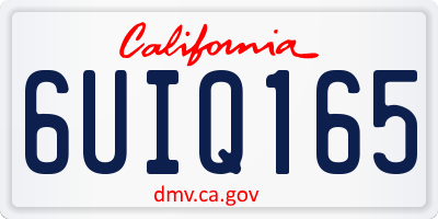 CA license plate 6UIQ165