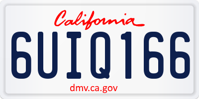 CA license plate 6UIQ166