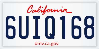 CA license plate 6UIQ168