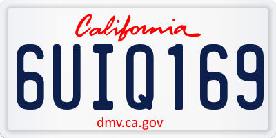 CA license plate 6UIQ169