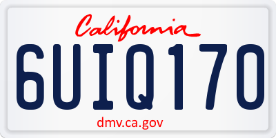 CA license plate 6UIQ170