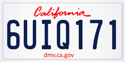 CA license plate 6UIQ171