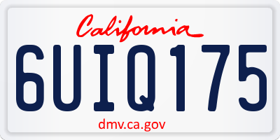 CA license plate 6UIQ175